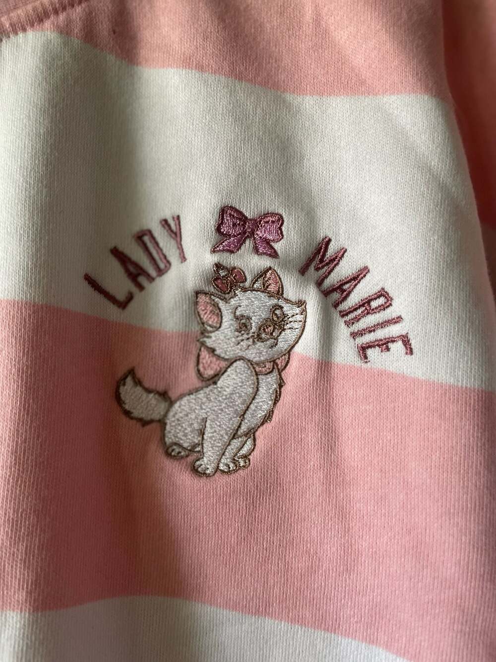 Disney Our Universe The Aristocats Marie Pink and White Striped Sweatshirt - Picture 2 of 7